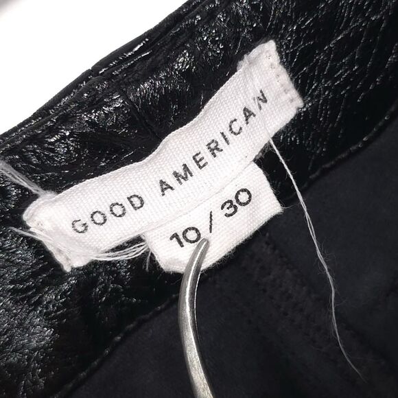 GOOD AMERICAN Women’s 10/30 Elegant Black Faux Leather Pants GNV464 - Picture 2 of 12